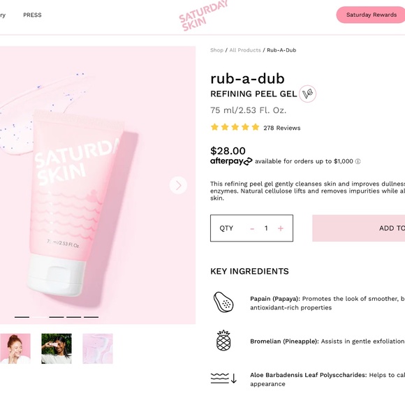 Saturday Skin "Rub-A-Dub" refining peel gel - Picture 4 of 8